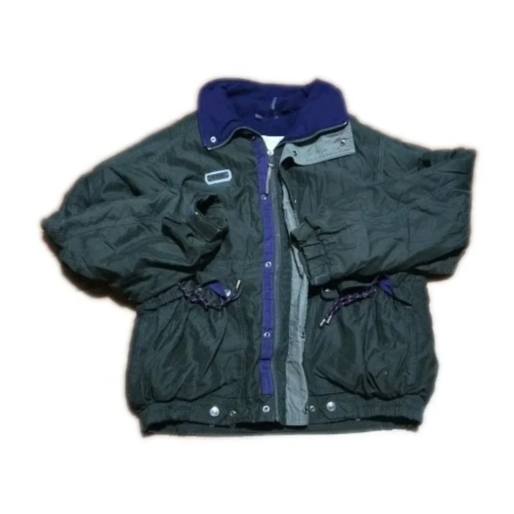 Columbia Men's Sz M Radial Sleeve Green Purple Vintage Jacket‎ Full Zipper Retro